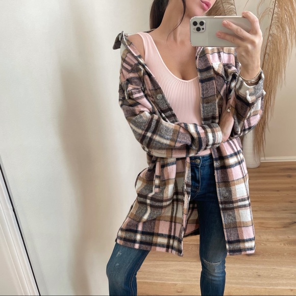 ON HOLD for @coastal_vibes • I’m Here For It Plaid Coat, Pink - Picture 3 of 10